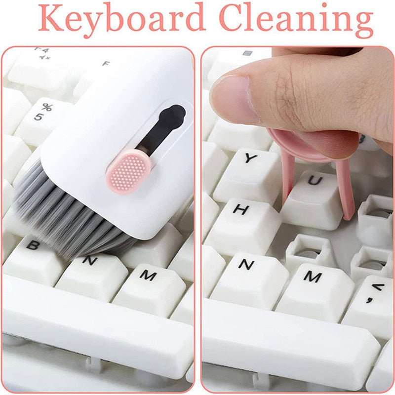 7-in-1 Cleaning Kit Computer Keyboard Cleaner Brush Earphones Cleaning Pen For AirPods iPhone Cleaning Tools Keycap Puller Set