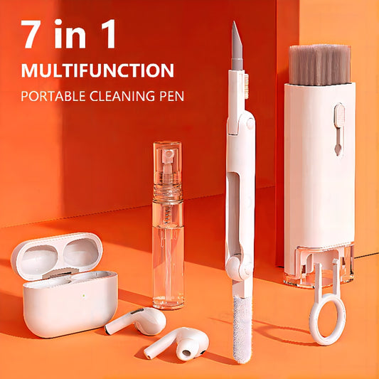 7-in-1 Cleaning Kit Computer Keyboard Cleaner Brush Earphones Cleaning Pen For AirPods iPhone Cleaning Tools Keycap Puller Set