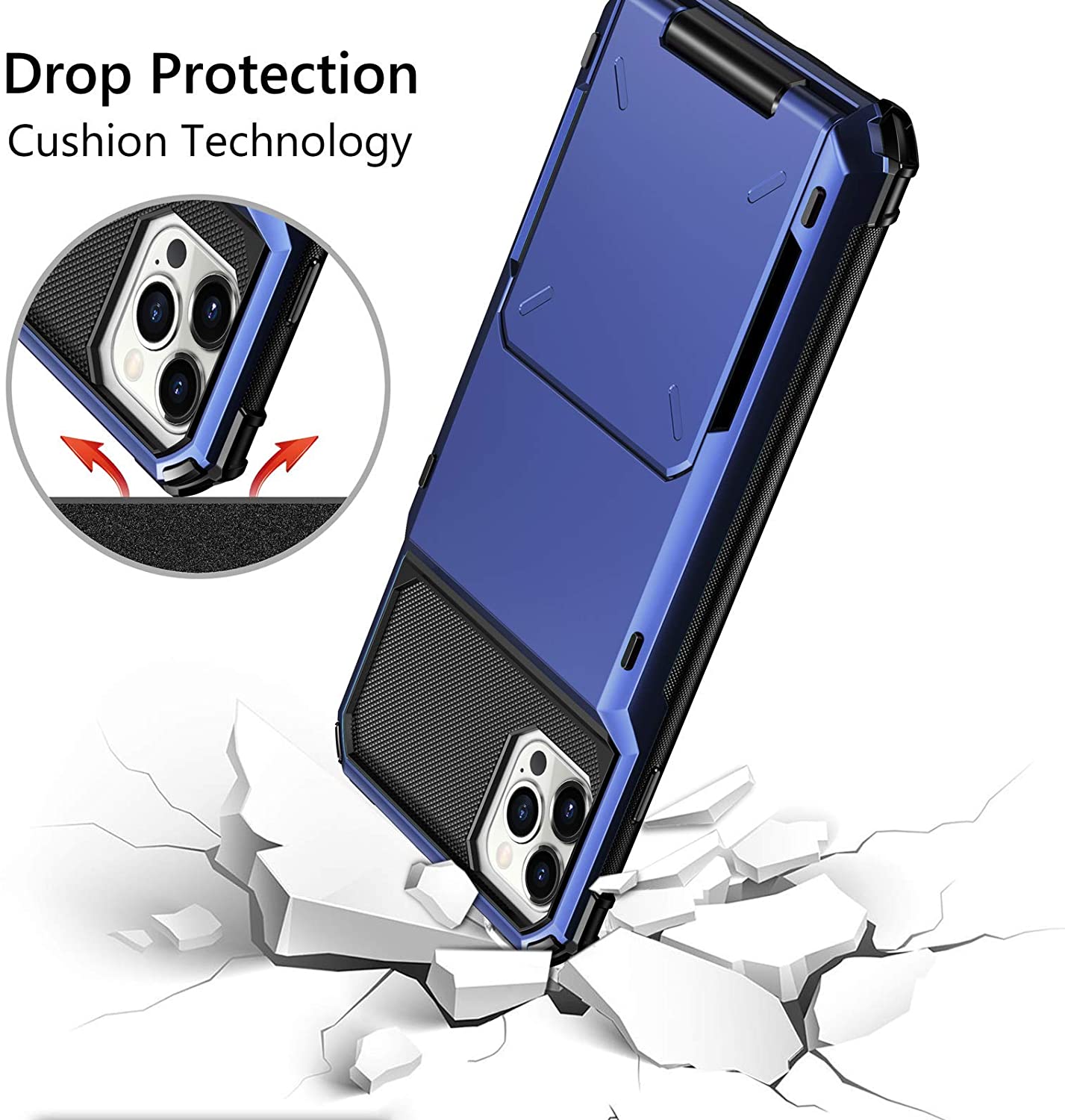 For iPhone 13 Pro Max 13 Mini 13 Pro Card Slots Wallet Case Cover Slide Armor Wallet Card Slots Holder for iPhone 13